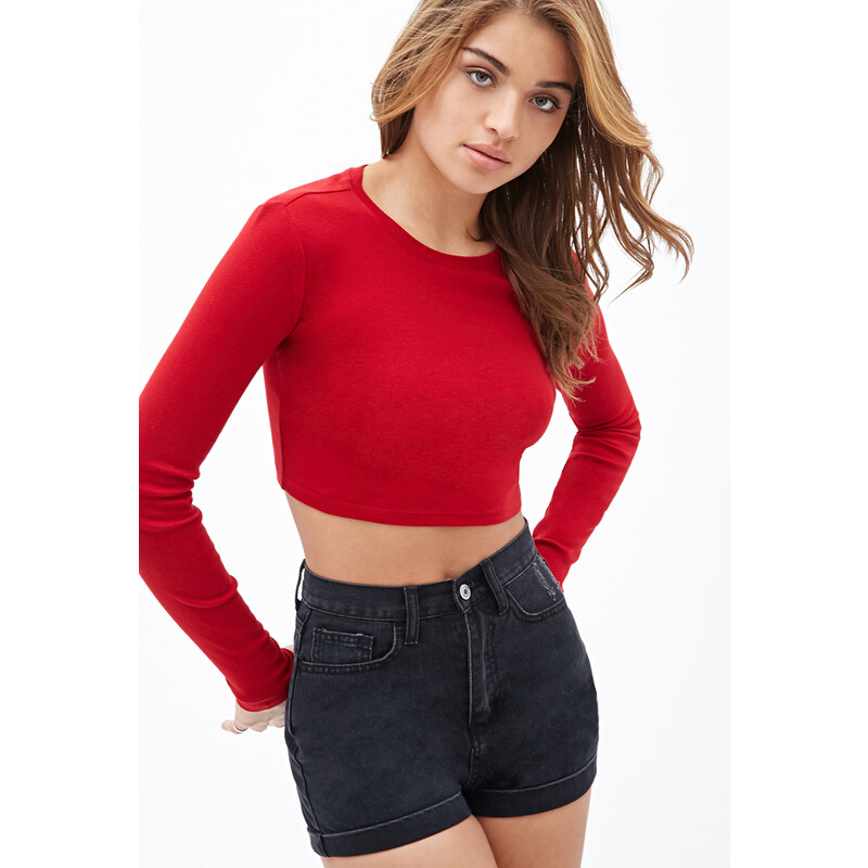 FOREVER21 Ribbed Knit Crop Top