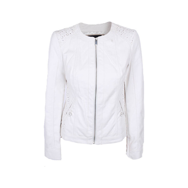 Dámská bílá bunda s perforovaným vzorem Company&Co
