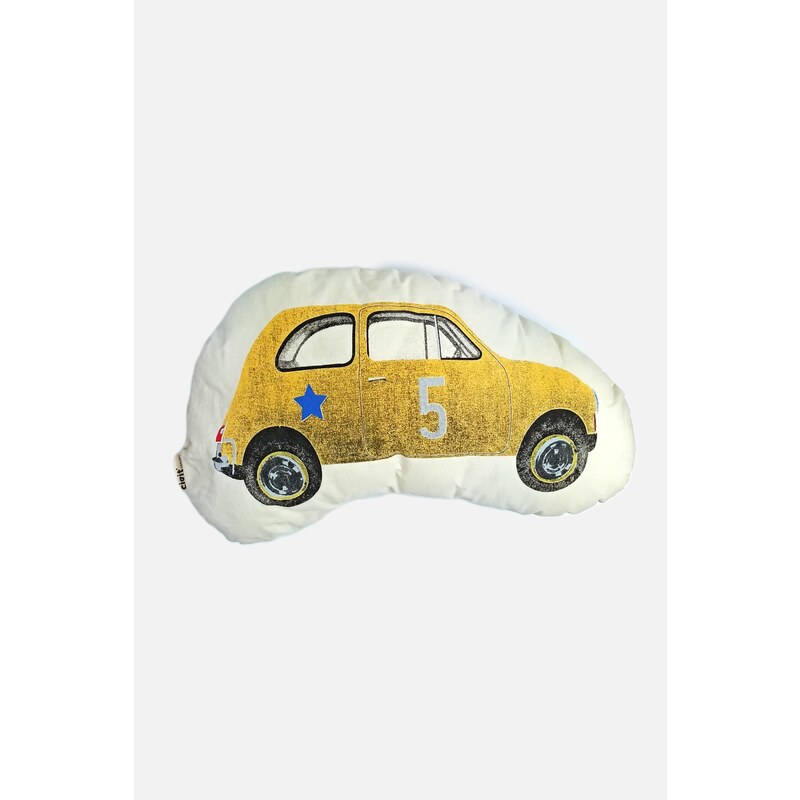TrendUpcz Dětský tvarovaný polštářek autíčko,žlutá, 36 x 20 cm