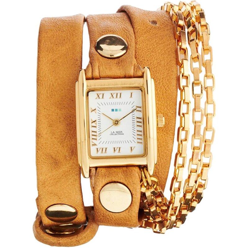 La Mer Tan & Gold Wrap Around Watch