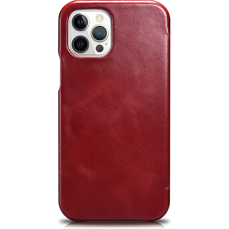 Knížkové pouzdro pro iPhone 12 / 12 Pro - iCarer, Vintage Red