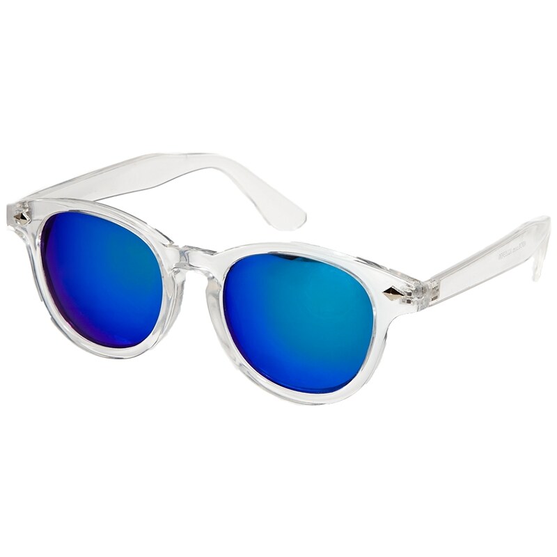 ASOS Preppy Wayfarer Sunglasses with Clear Frame and Colour Mirror Lens