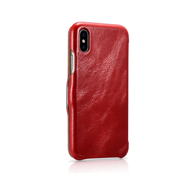 Knížkové pouzdro pro iPhone XS / X - iCarer, Vintage Red