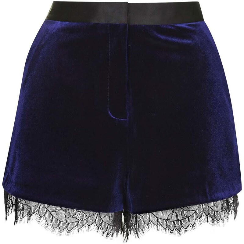 Topshop PETITE Velvet Lace Shorts
