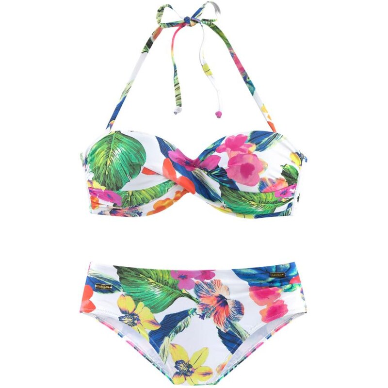 LASCANA Bikiny modrá / růžová / bílá