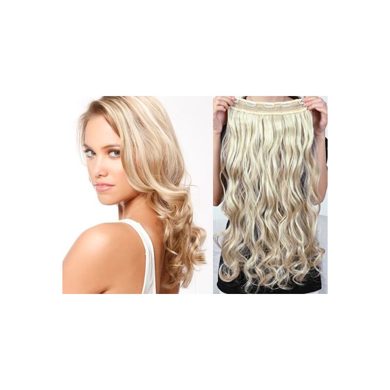 Clipinhair Clip in REMY vlasový pás 53cm rovný – platina /