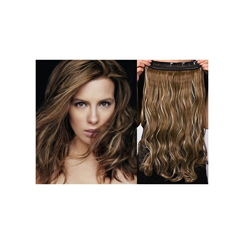 Clipinhair Clip in REMY vlasový pás 43cm vlnitý – tmavý melír