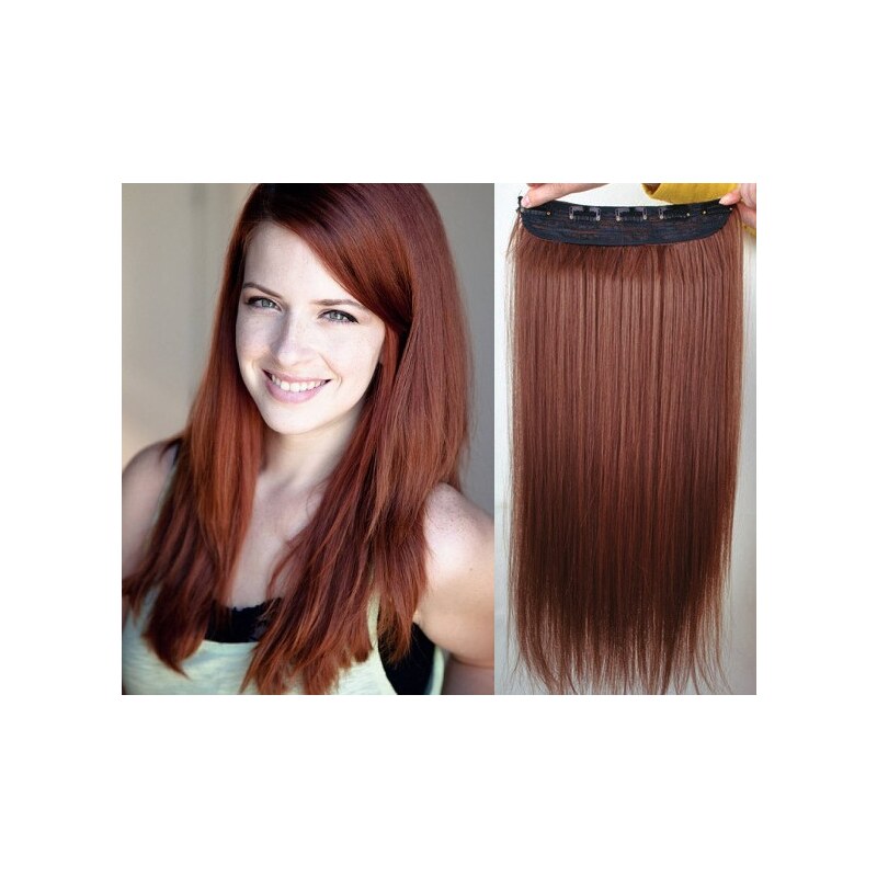 Clipinhair Clip in pás japonský kanekalon 63cm rovný – měděná 48529502