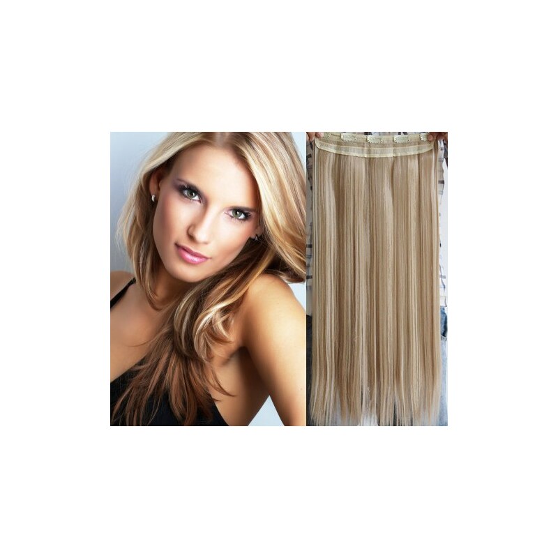 Clipinhair Clip in REMY vlasový pás 63cm rovný – platina /
