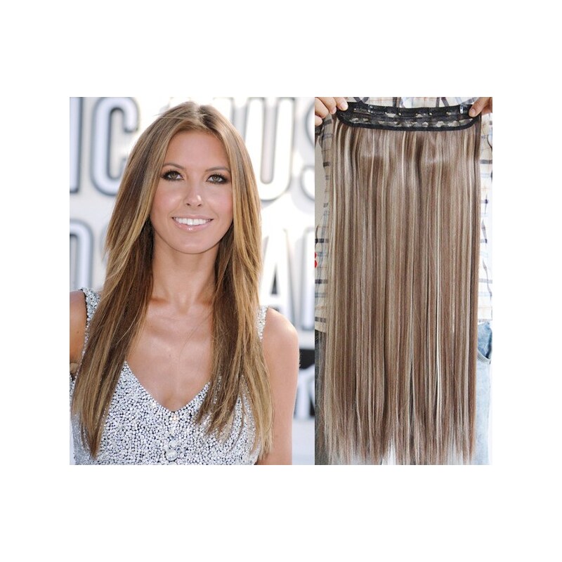Clipinhair Clip in REMY vlasový pás 43cm rovný – světlý melír