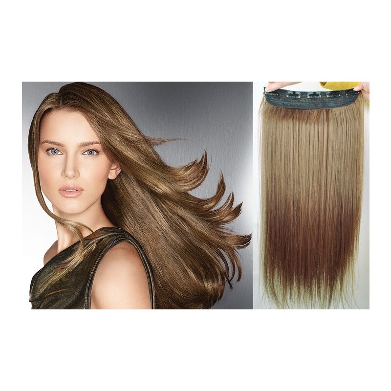 Clipinhair Clip in REMY vlasový pás 63cm rovný – světle hnědá