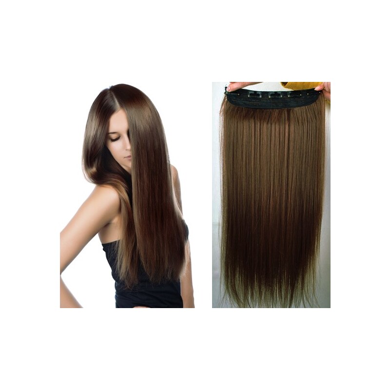 Clipinhair Clip in pás japonský kanekalon 63cm rovný – středně hnědá 48529511