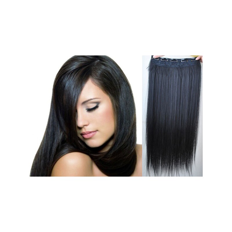 Clipinhair Clip in REMY vlasový pás 63cm rovný – černá