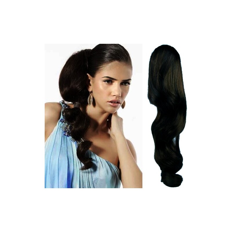 Clipinhair CLIP IN CULÍK VLNITÝ 100% LIDSKÉ REMY VLASY 60CM -