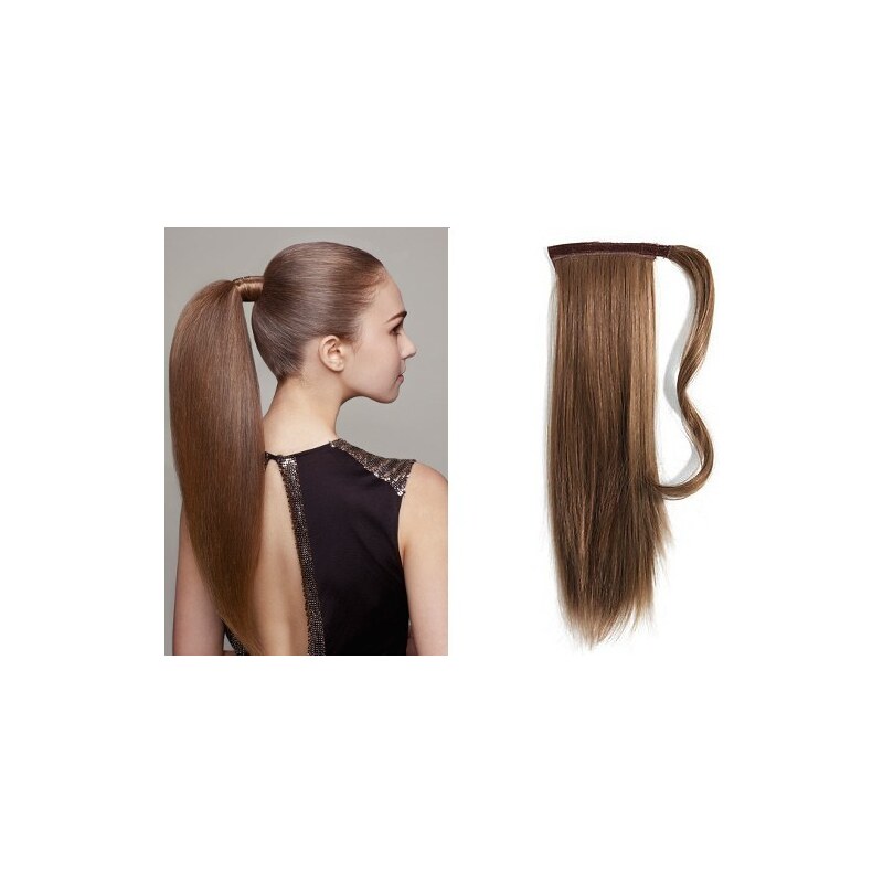 Clipinhair CLIP IN CULÍK 100% LIDSKÉ REMY VLASY 60CM - STŘEDNĚ