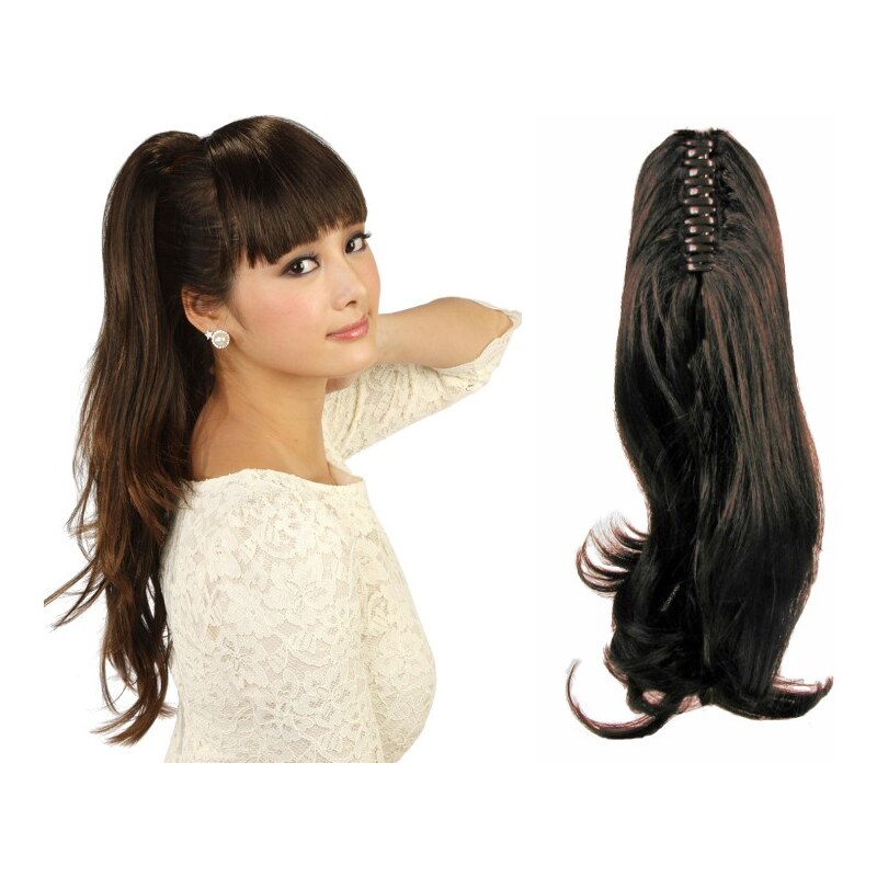 Clipinhair Clip in culík se skřipcem vlnitý 60 cm - tmavě hnědý 48529660