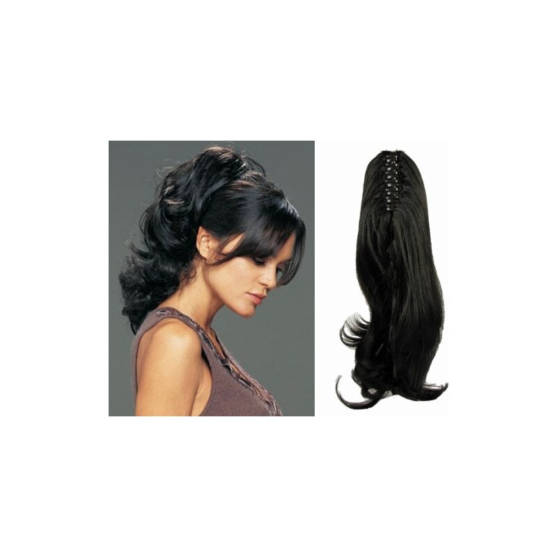 Clipinhair Clip in culík se skřipcem vlnitý 60 cm - černý 48529661