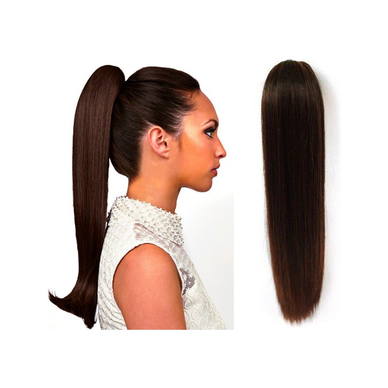 Clipinhair Clip in culík se skřipcem rovný 60 cm - tmavě hnědý 48529664