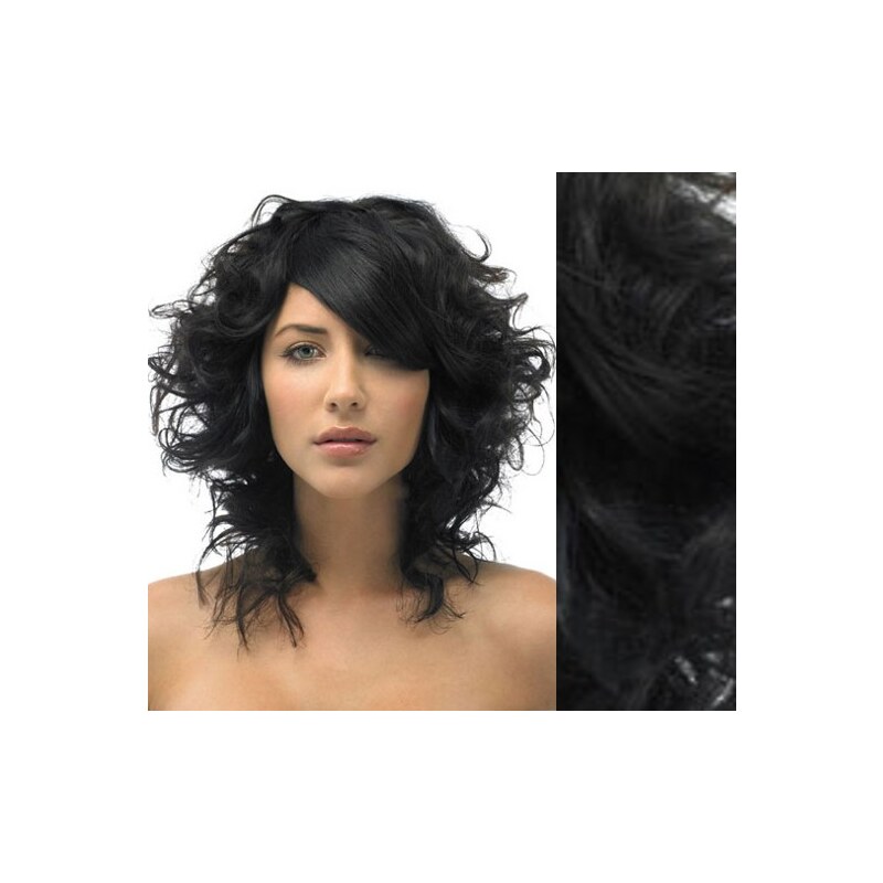 Clipinhair Clip in kudrnaté vlasy 100% lidské REMY 53cm - černá