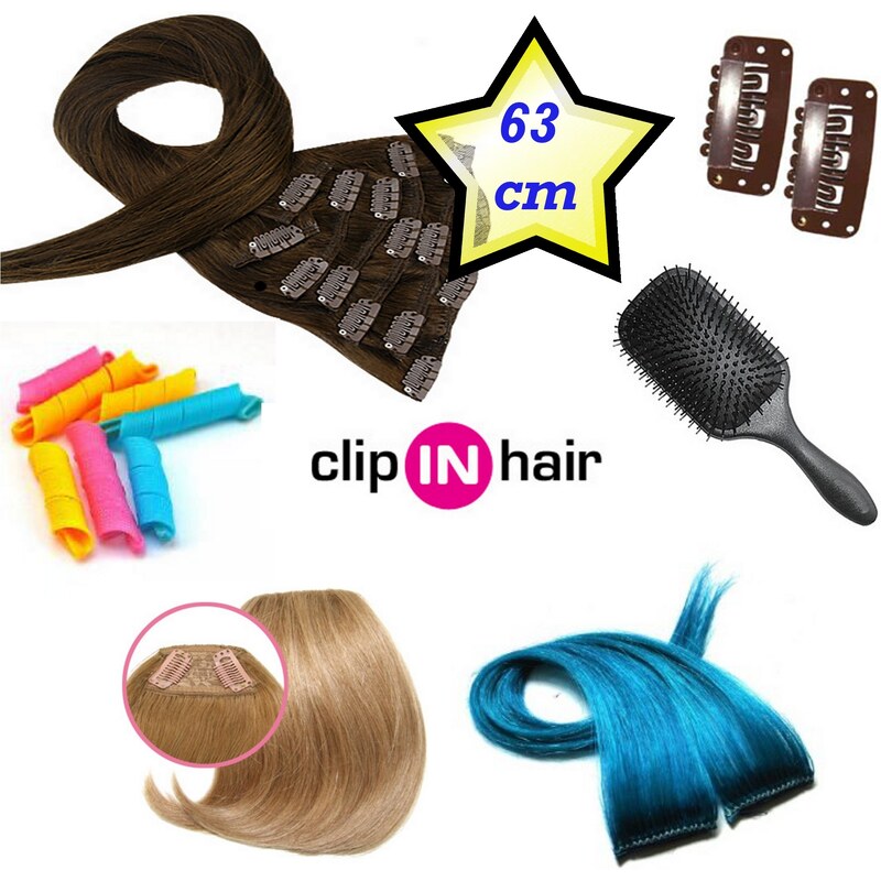 Clipinhair Clip in deluxe balíček – clip vlasy 63cm REMY pravé