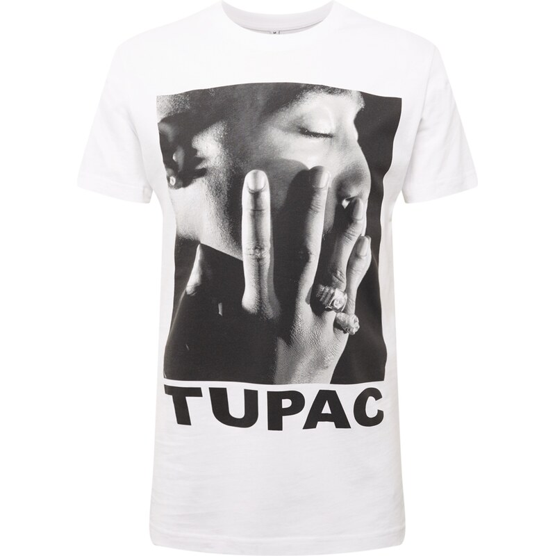 Mister Tee Tričko Tupac Profile šedá / černá / bílá