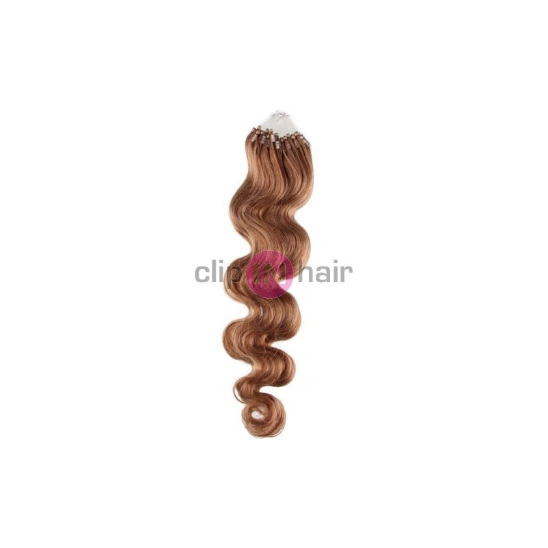 Clipinhair Vlasy pro metodu Micro Ring / Easy Loop / Easy Ring 60cm vlnité – světle hnědé