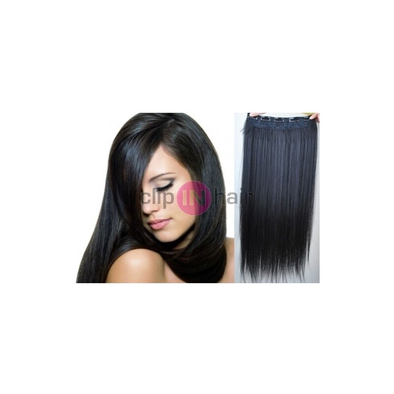 Clipinhair Clip in REMY vlasový pás 53cm rovný – černá