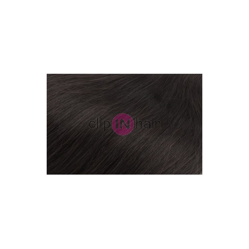 Clipinhair Clip in maxi set 63cm pravé lidské vlasy – REMY 240g – PŘÍRODNÍ ČERNÁ