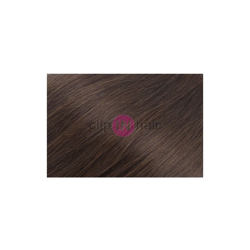 Clipinhair Clip in maxi set 43cm pravé lidské vlasy - REMY 140g - tmavě hnědá