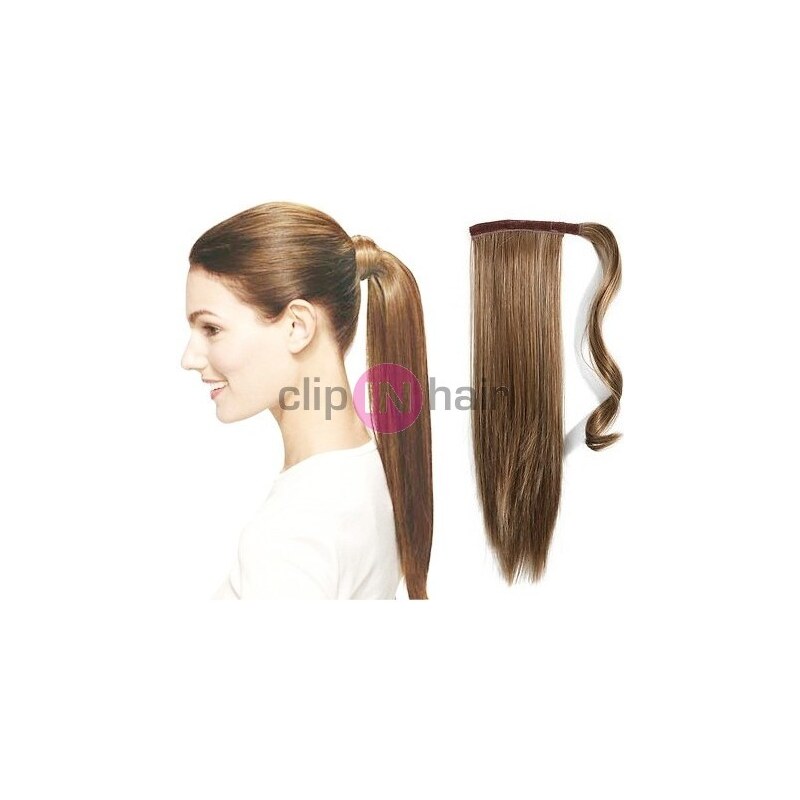 Clipinhair Clip in příčesek culík / cop 100% japonský kanekalon 60cm - světle hnědý