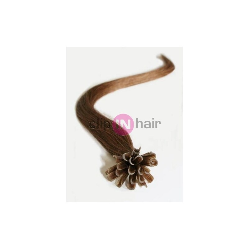 Clipinhair Vlasy evropského typu k prodlužování keratinem 50cm - světlejší hnědá