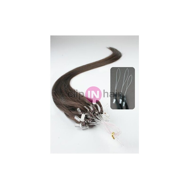 Clipinhair Vlasy pro metodu Micro Ring / Easy Loop / Easy Ring / Micro Loop 60cm – tmavě hnědé