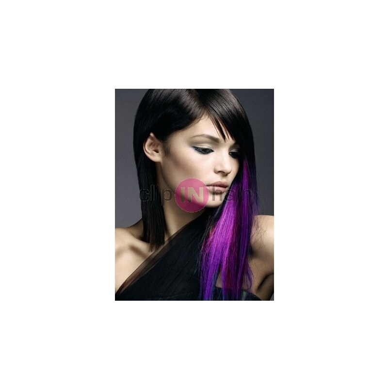 Clipinhair Clip in vlasy - pramínek – REMY 100% lidské vlasy – fialová