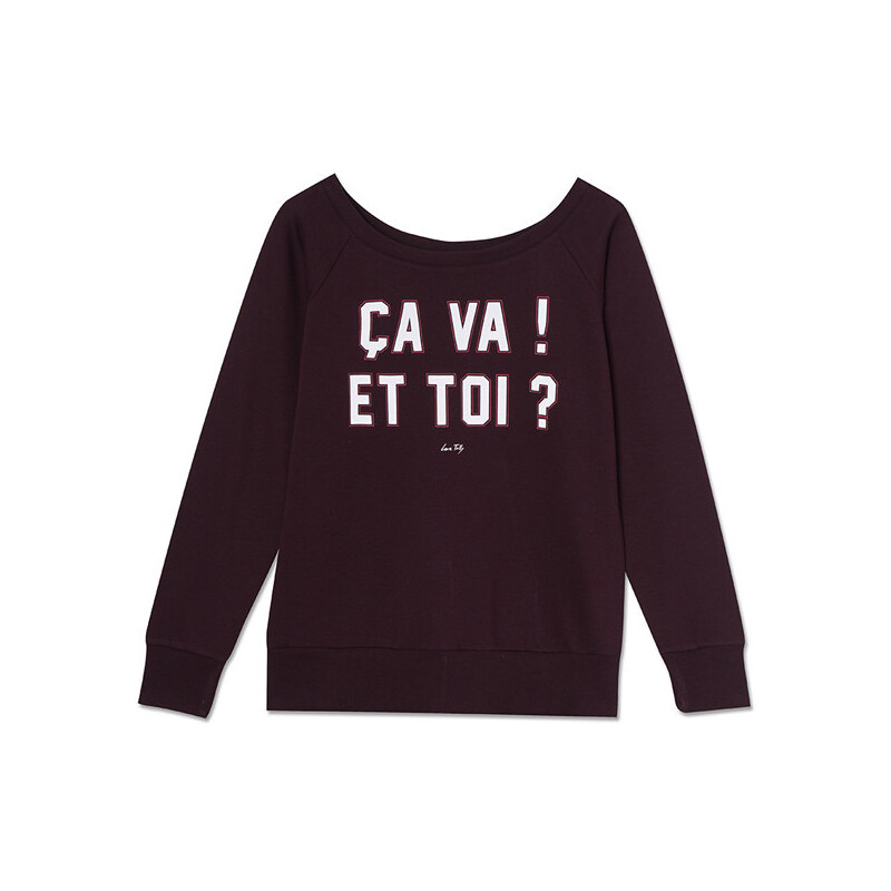 Tally Weijl Berry French Slogan Print Sweater