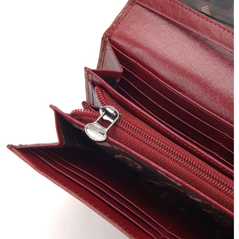 Dámská kožená peněženka Cosset vínová 4493 Komodo BO