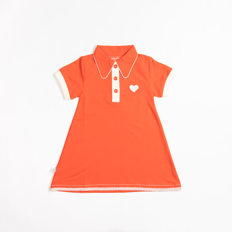Oranžové šaty se srdíčkem Alba of Denmark