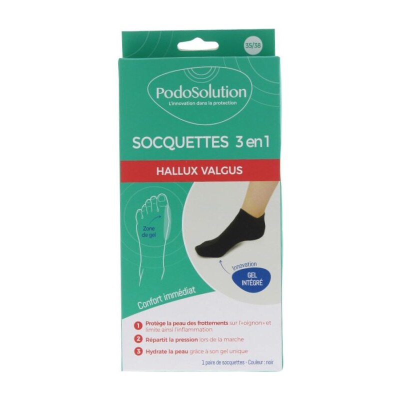 Dámské ponožky 3 v 1 pro halluxy černá IHVBS-IHVBM PodoSolution 56298831