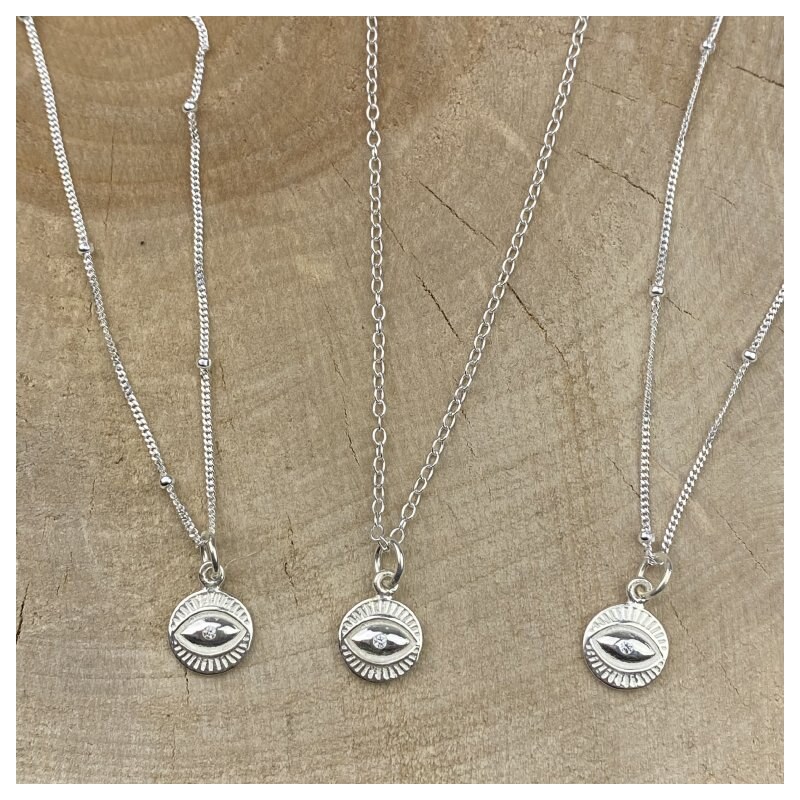SYLVIENE Stříbrný náhrdelník Evil Eye 55108799
