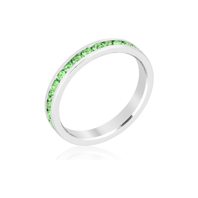 LYRA Prsten se zelenými Swarovski krystaly R01147R-C41