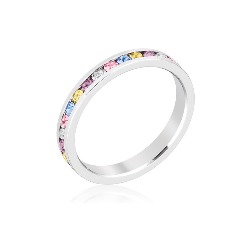 LYRA Prsten s vícebarevnými Swarovski krystaly R01147R-V01