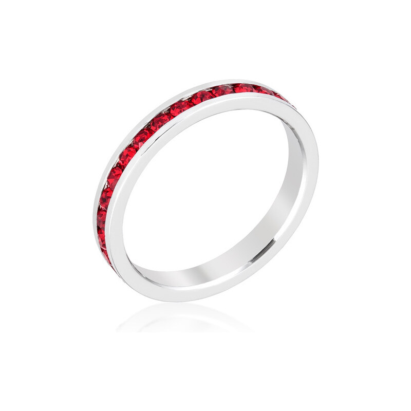 LYRA Prsten s červenými Swarovski krystaly R01147R-V13
