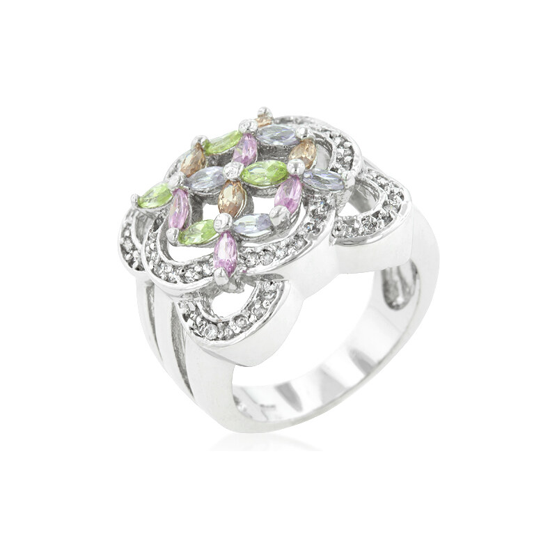 LYRA Prsten s vícebarevnými Zirkony R07690R-V01