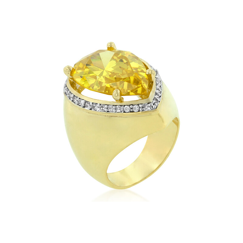 LYRA Prsten se žlutým Zirkonem R08155T-C61