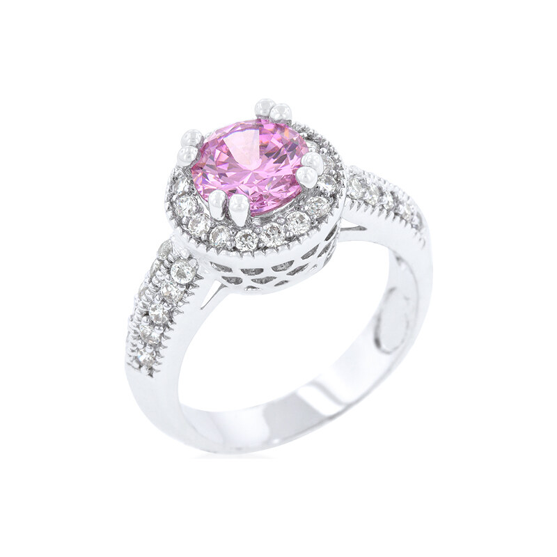 LYRA Prsten s růžovým Zirkonem R08226R-C12