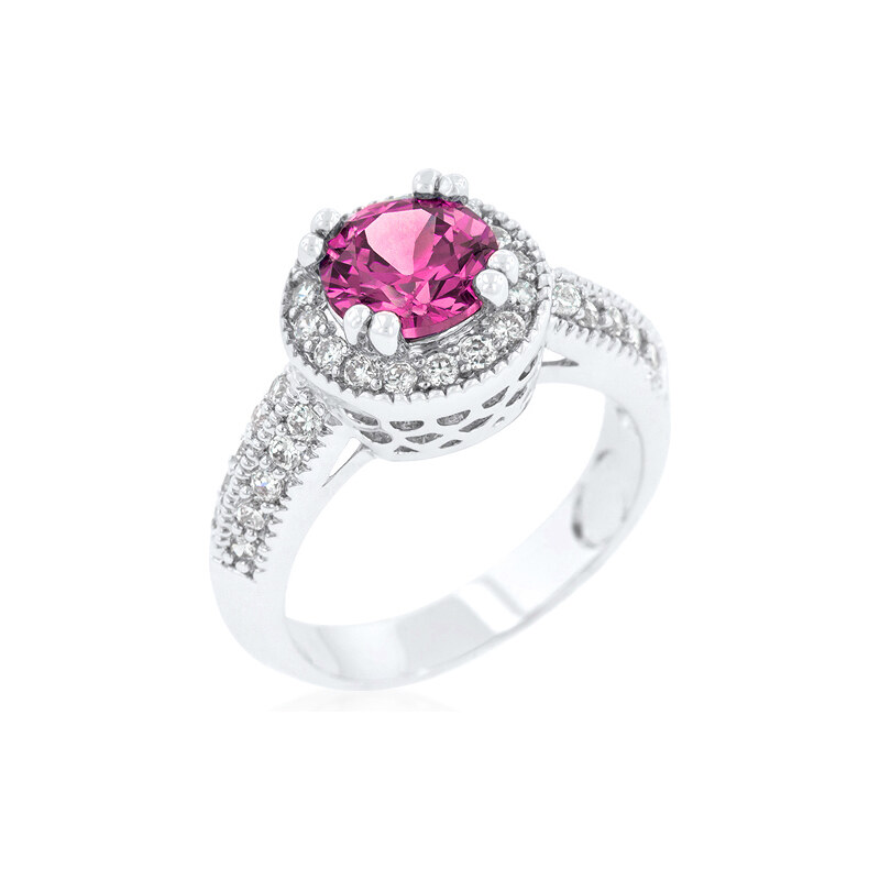 LYRA Prsten s růžovým Zirkonem R08226R-C15