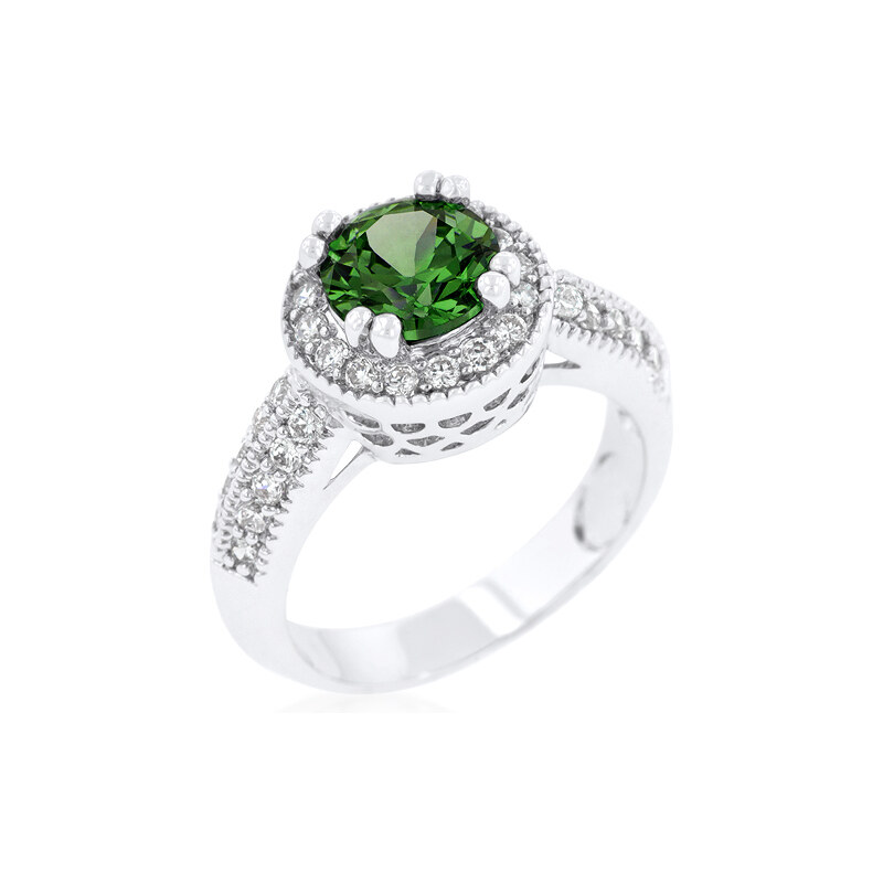 LYRA Prsten se zeleným Zirkonem R08226R-C40