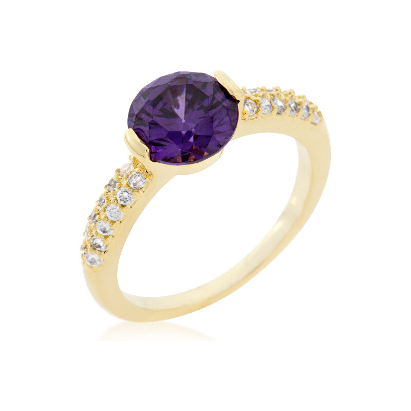 LYRA Prsten s fialovým Zirkonem R08348G-C20