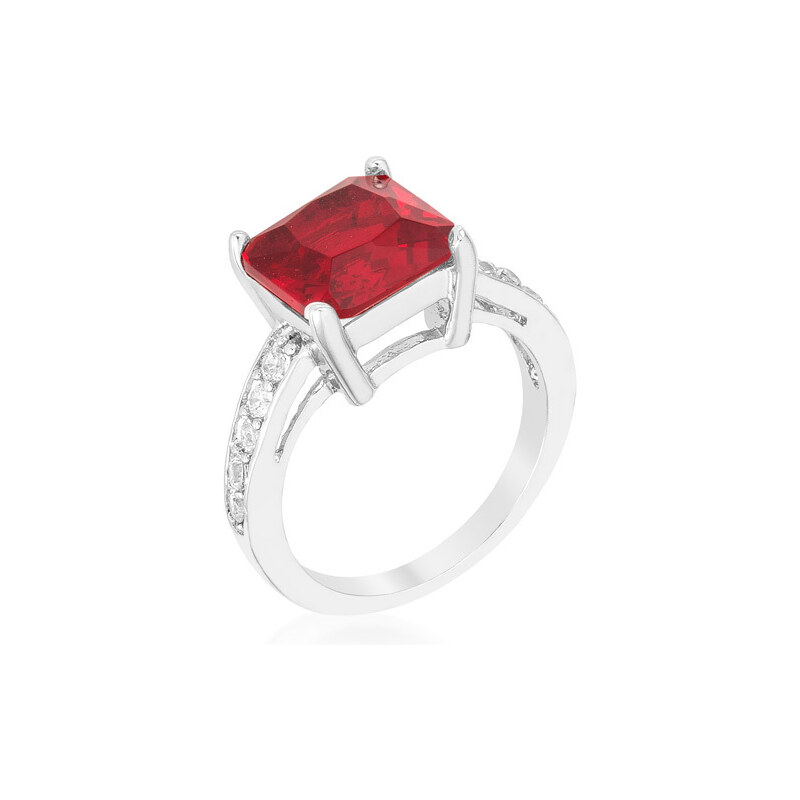 LYRA Prsten s červeným Zirkonem R08363R-C10