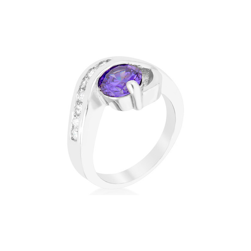 LYRA Prsten s fialovým Zirkonem R08365R-C20