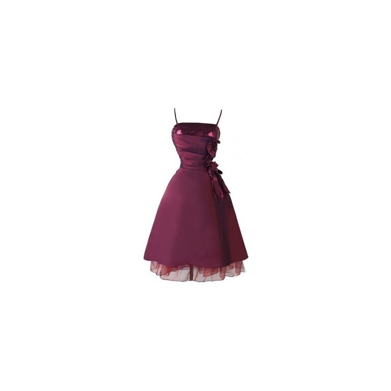Sofia fialové taftové krátké společenské šaty M-L